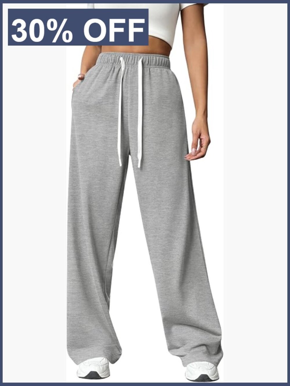 Wide Leg Sweatpants High Waisted Baggy Drawstring Workout Pants with Pockets